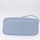 PRADA Hand Bag Saffiano 2way Light Blue Gold Tone Auth 195344M-5
