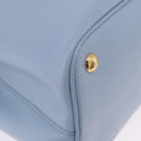 PRADA Hand Bag Saffiano 2way Light Blue Gold Tone Auth 195344M-16