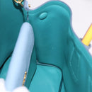 PRADA Hand Bag Saffiano 2way Light Blue Gold Tone Auth 195344M-23