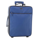 PRADA Suitcase Saffiano Blue Silver Auth 195345A-1