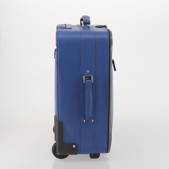 PRADA Suitcase Saffiano Blue Silver Auth 195345A