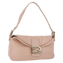 FENDI Mamma Baguette Shoulder Bag Leather Pink Gold Auth 195351M-1