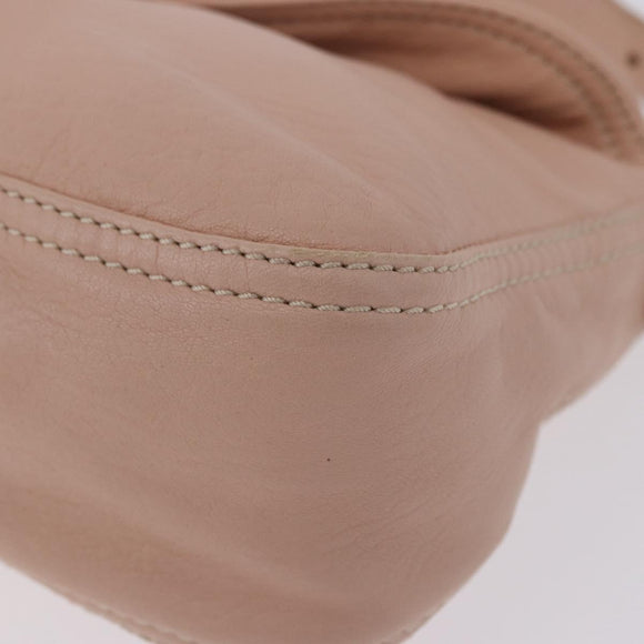 FENDI Mamma Baguette Shoulder Bag Leather Pink Gold Auth 195351M
