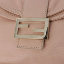 FENDI Mamma Baguette Shoulder Bag Leather Pink Gold Auth 195351M-19