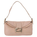 FENDI Mamma Baguette Shoulder Bag Leather Pink Gold Auth 195351M-13