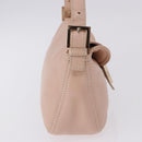 FENDI Mamma Baguette Shoulder Bag Leather Pink Gold Auth 195351M-4