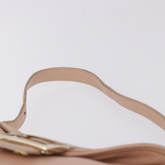 FENDI Mamma Baguette Shoulder Bag Leather Pink Gold Auth 195351M