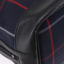 Burberrys Nova Check Shoulder Bag Canvas Navy Gold Tone Auth 195352-9