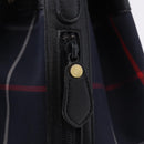 Burberrys Nova Check Shoulder Bag Canvas Navy Gold Tone Auth 195352-17