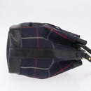 Burberrys Nova Check Shoulder Bag Canvas Navy Gold Tone Auth 195352-3
