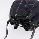 Burberrys Nova Check Shoulder Bag Canvas Navy Gold Tone Auth 195352-6