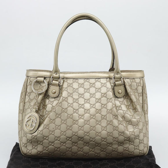 GUCCI GuccissimaGG Sukey Tote Bag Leather Gold 296835 Auth 195353V