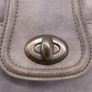 BURBERRY Shoulder Bag Leather Gray Gold Tone Auth 195354A-15