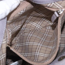 BURBERRY Shoulder Bag Leather Gray Gold Tone Auth 195354A-21