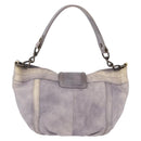 BURBERRY Shoulder Bag Leather Gray Gold Tone Auth 195354A-3