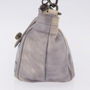 BURBERRY Shoulder Bag Leather Gray Gold Tone Auth 195354A-4