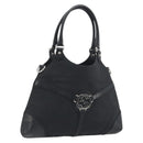 GUCCI Interlocking G Hand Bag Canvas Black Silver Auth 195355V-1