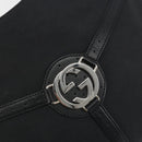 GUCCI Interlocking G Hand Bag Canvas Black Silver Auth 195355V-14