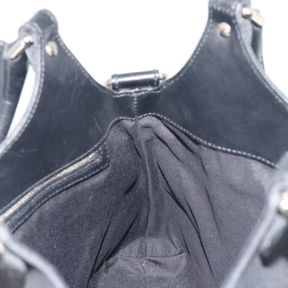 GUCCI Interlocking G Hand Bag Canvas Black Silver Auth 195355V