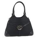 GUCCI Interlocking G Hand Bag Canvas Black Silver Auth 195355V-2