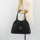 GUCCI Interlocking G Hand Bag Canvas Black Silver Auth 195355V-22