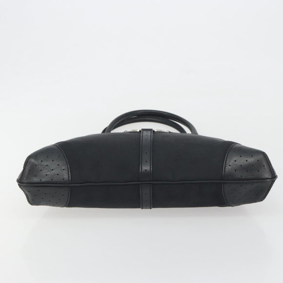 GUCCI Interlocking G Hand Bag Canvas Black Silver Auth 195355V
