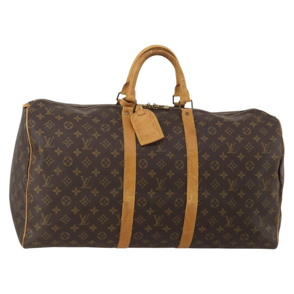 LOUIS VUITTON Monogram Keepall 55 Boston Bag M41424 LV Auth 195357