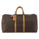 LOUIS VUITTON Monogram Keepall 55 Boston Bag M41424 LV Auth 195358-2