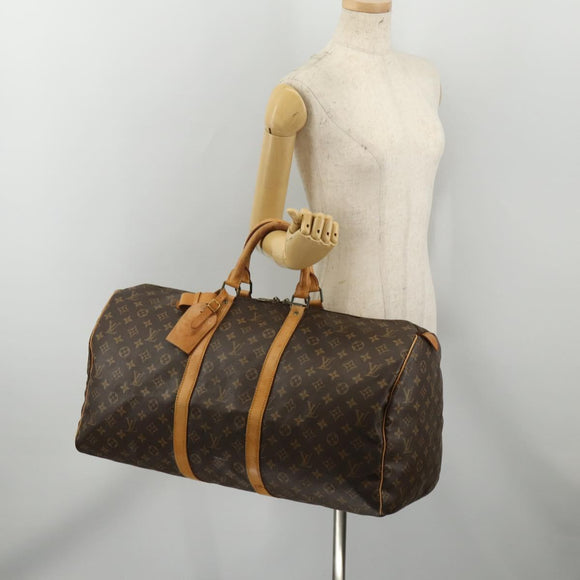 LOUIS VUITTON Monogram Keepall 55 Boston Bag M41424 LV Auth 195358