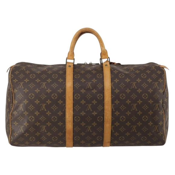 LOUIS VUITTON Monogram Keepall 55 Boston Bag M41424 LV Auth 195358
