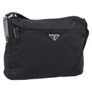 PRADA Shoulder Bag Nylon Black Silver Auth 195363V-1