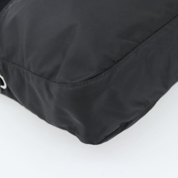 PRADA Shoulder Bag Nylon Black Silver Auth 195363V