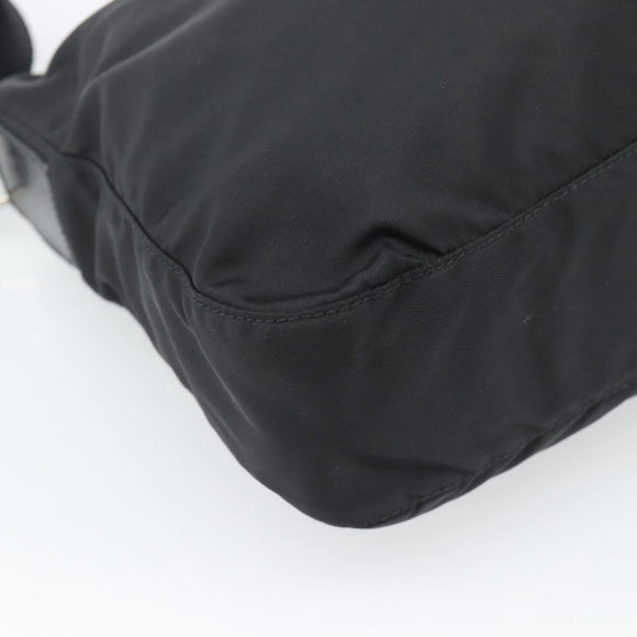 PRADA Shoulder Bag Nylon Black Silver Auth 195363V