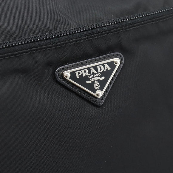 PRADA Shoulder Bag Nylon Black Silver Auth 195363V