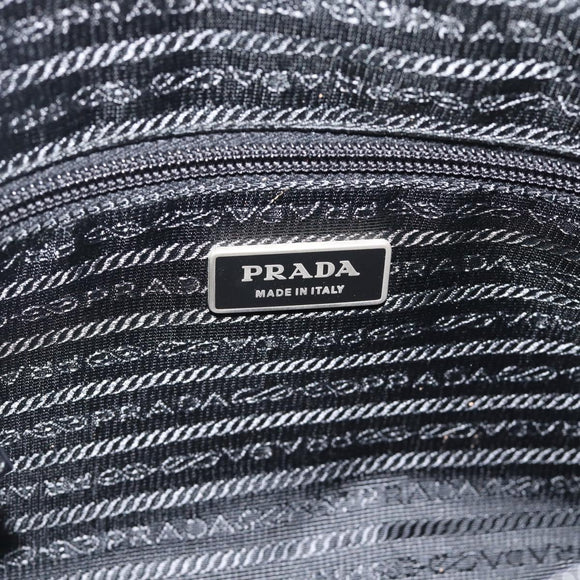 PRADA Shoulder Bag Nylon Black Silver Auth 195363V