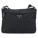 PRADA Shoulder Bag Nylon Black Silver Auth 195363V-2