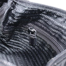 PRADA Shoulder Bag Nylon Black Silver Auth 195363V-21