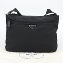 PRADA Shoulder Bag Nylon Black Silver Auth 195363V-26