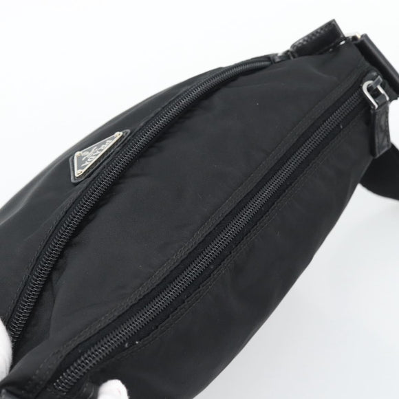 PRADA Shoulder Bag Nylon Black Silver Auth 195363V