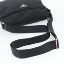PRADA Shoulder Bag Nylon Black Silver Auth 195363V-7