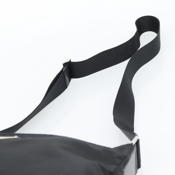 PRADA Shoulder Bag Nylon Black Silver Auth 195363V