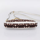Miu Miu Chain Shoulder Bag Canvas 2way Beige Gold Auth 195364V-5