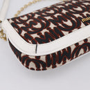 Miu Miu Chain Shoulder Bag Canvas 2way Beige Gold Auth 195364V-19