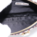 Miu Miu Chain Shoulder Bag Canvas 2way Beige Gold Auth 195364V-10