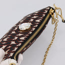 Miu Miu Chain Shoulder Bag Canvas 2way Beige Gold Auth 195364V-6