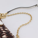 Miu Miu Chain Shoulder Bag Canvas 2way Beige Gold Auth 195364V-14