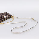 Miu Miu Chain Shoulder Bag Canvas 2way Beige Gold Auth 195364V-8