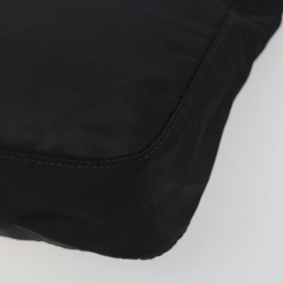 FENDI Shoulder Bag Nylon Black Silver Auth 195365A