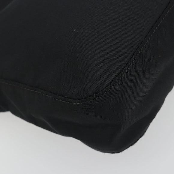 FENDI Shoulder Bag Nylon Black Silver Auth 195365A