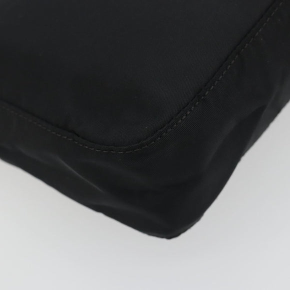 FENDI Shoulder Bag Nylon Black Silver Auth 195365A